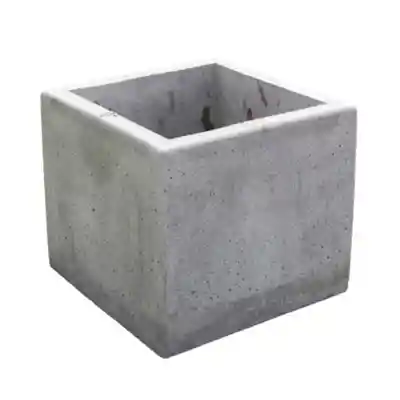 Betonnen bloembak vierkant 600x600x600 grijs beton
