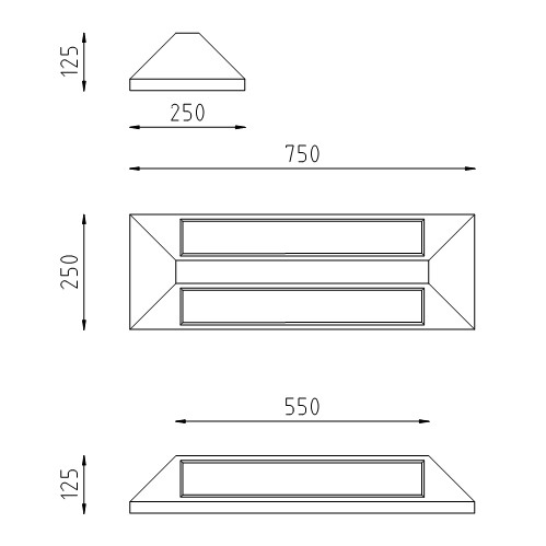 Parkeerplaatsbord van beton dubbelzijdig tekening