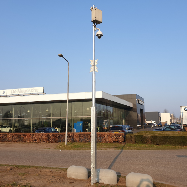 Kantelbare cameramast 6 meter omgeving