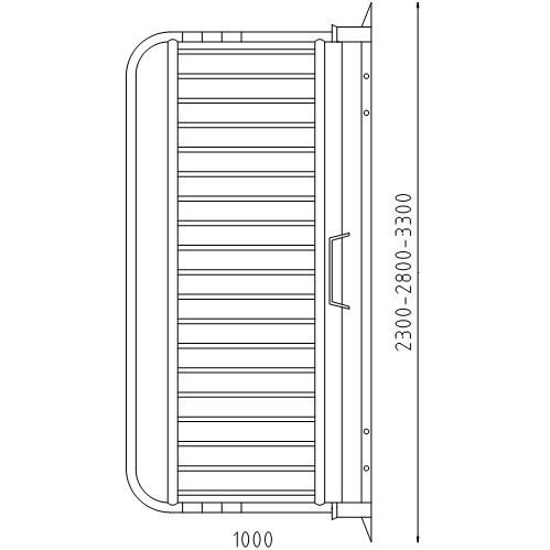Aluminium loopbrug Secure zijaanzicht tekening