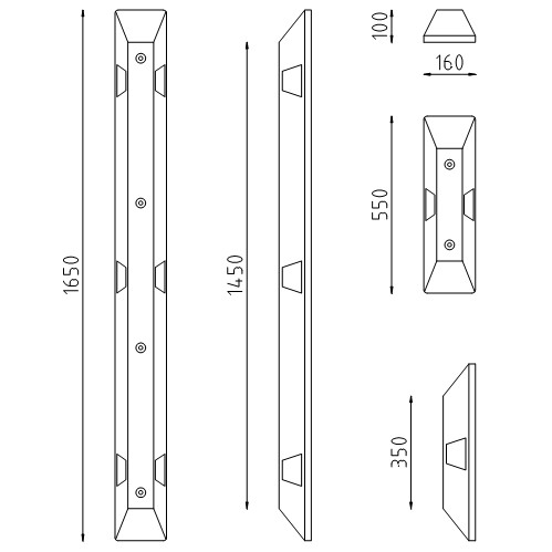 Parkeerstootband HDPE tekening