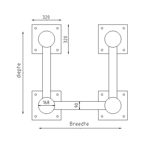 Maatwerk anti-ram barrier U-vorm