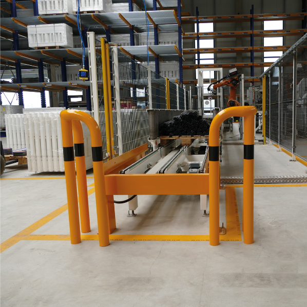 Beschermbeugel Ø76 hoekbeugel geel zwart omgeving