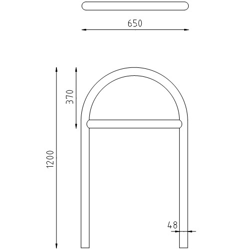 Rvs beschermbeugel Ø U-beugel breed te inbetonneren met tussenbuis