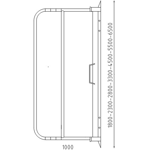 Aluminium loopbrug Optimum zijaanzicht tekening