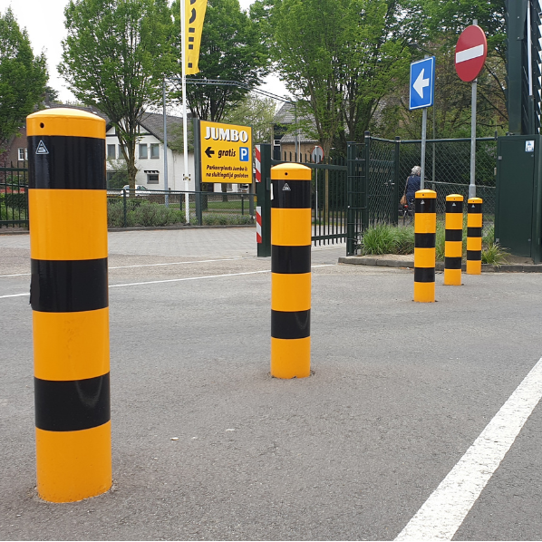 Beschermpaal Te Inbetonneren Geel Zwart Omgeving