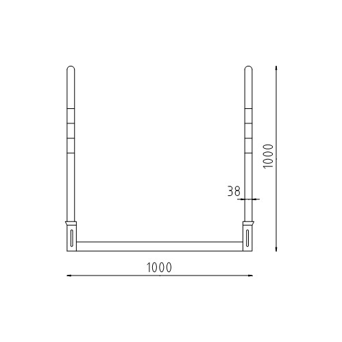 Aluminium loopbrug Secure vooraanzicht tekening