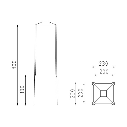Betonnen sierpaal Dokkum tekening