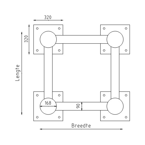 Maatwerk anti-ram barrier vierkant