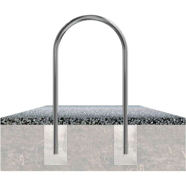 Rvs beschermbeugel Ø48 U-beugel breed te inbetonneren zonder tussenligger met betonfundering