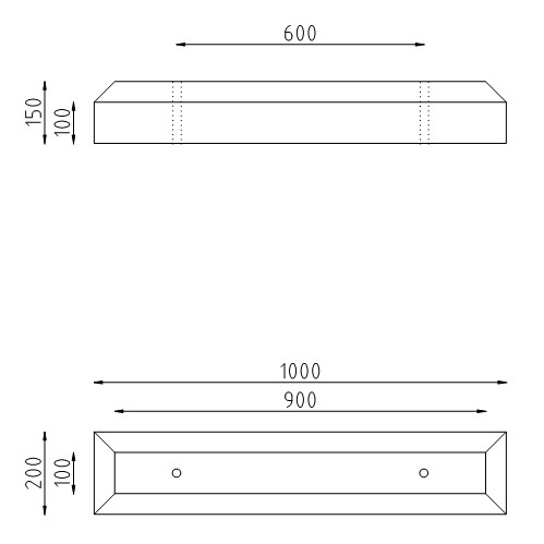 Parkeerstootband beton tekening