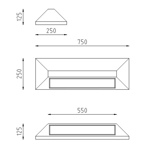 Parkeerplaatsbord van beton tekening