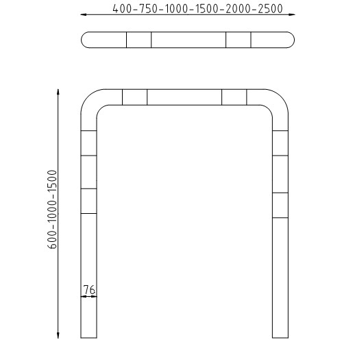 Beschermbeugel Ø76 recht te inbetonneren