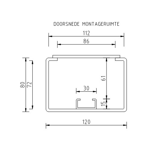 Doorsnede montageruimte kantelbare wifi mast tekening