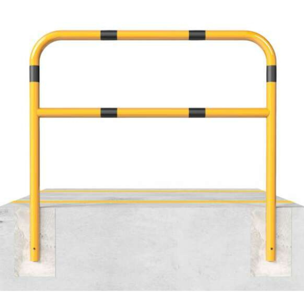 Beschermbeugels Ø60 Recht Inbetonneren Geelzwart Fundering