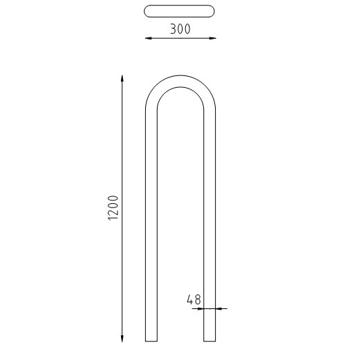 Rvs beschermbeugel Ø48 U-beugel smal te inbetonneren