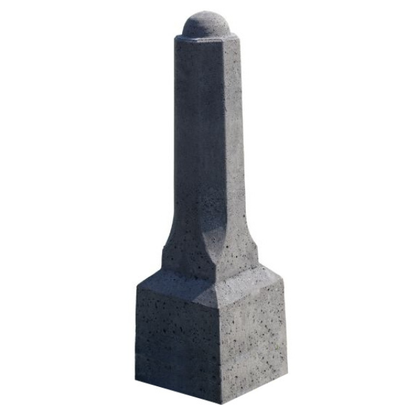 Achthoekige sierpaal groot antraciet beton