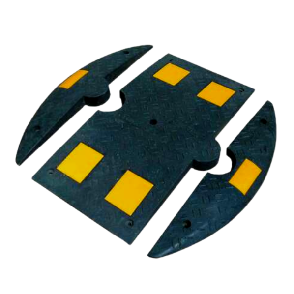 Verkeersdrempel zwart geel rubber