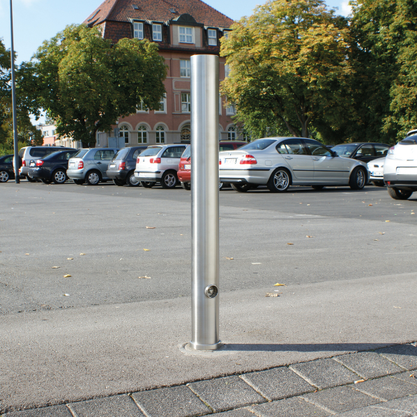 Uitneembare Rvs Beschermpaal Ø89 Driekantslot Omgeving