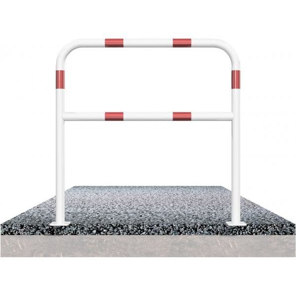 Beschermbeugels Ø48 Wit Rood Op Voetplaat Met Fundering
