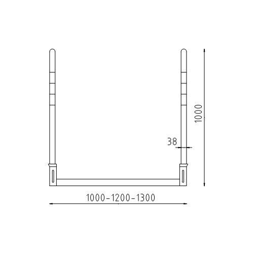 Aluminium loopbrug Optimum vooraanzicht tekening