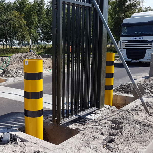 Anti Rampaal Te Inbetonneren Geelzwart Omgeving