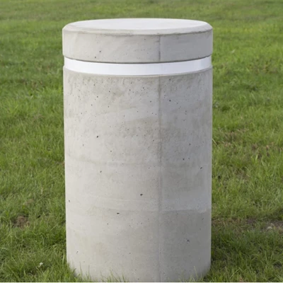 Betonpoef rond 700x1200 grijs beton