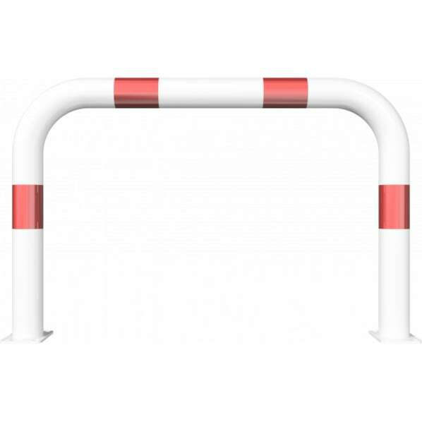 Beschermbeugel Ø76 Recht Wit Rood Op Voetplaat