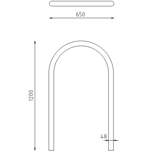 Rvs beschermbeugel Ø U-beugel breed te inbetonneren zonder tussenbuis
