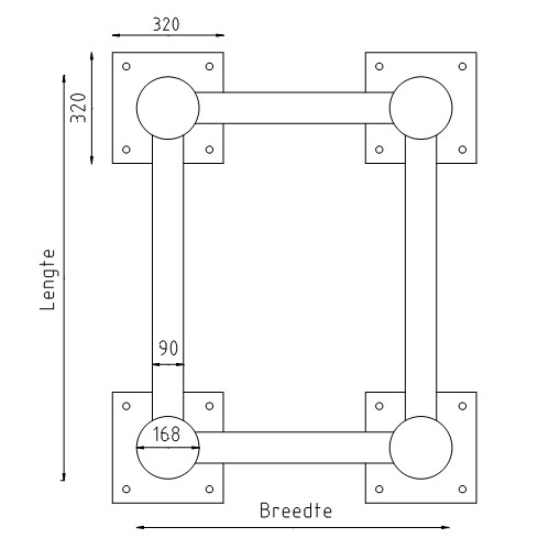 Maatwerk anti-ram barrier rechthoek