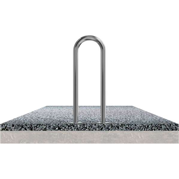 Rvs beschermbeugel Ø48 U-beugel smal op voetplaat met fundering