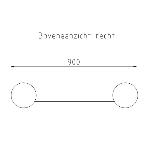 Anti-ram barrier recht te inbetonneren bovenaanzicht
