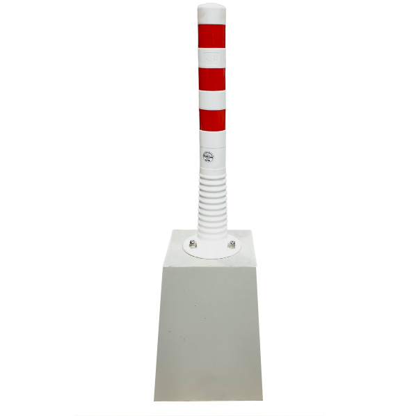 Flexibele parkeerpaal met betonvoet