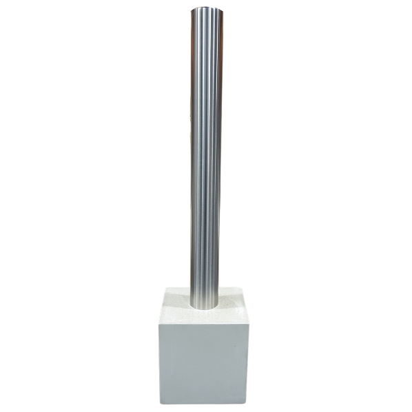 Rvs Beschermpaal Met Betonvoet Ø104