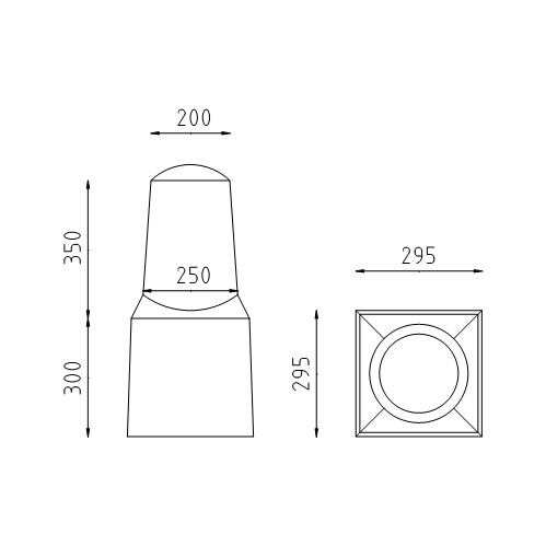 Betonnen sierpaal klein tekening