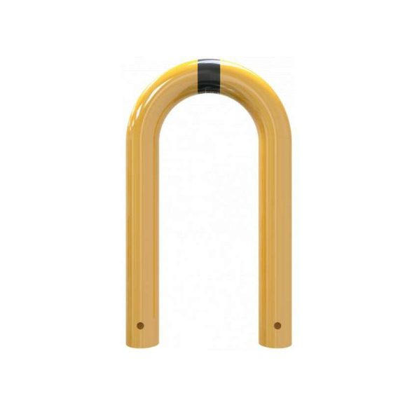 Beschermbeugel Ø76 Recht Geel Zwart Op Inbetonneren Klein