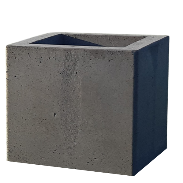 Betonnen bloembak vierkant 600x600x600 antraciet beton