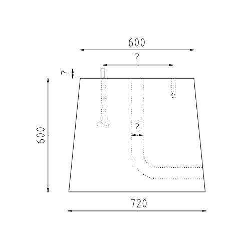 Trapezium betonpoer 600x600x600 tekening (1)