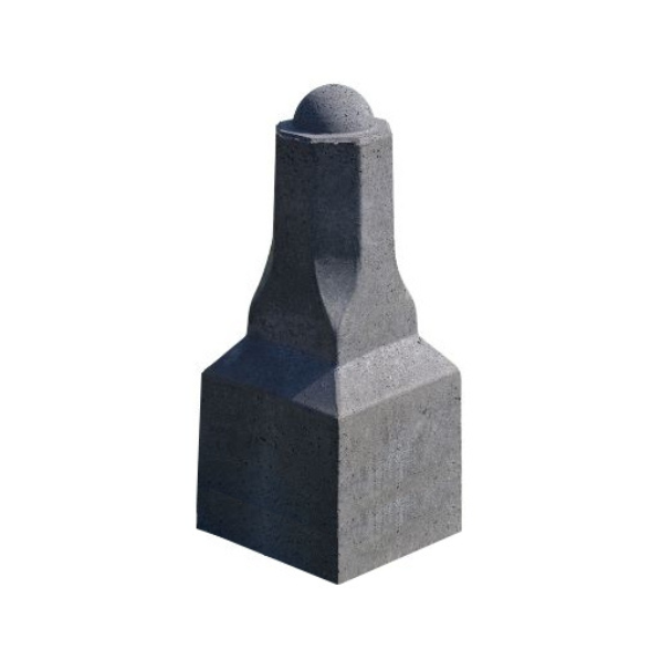 Achthoekige sierpaal klein antraciet beton